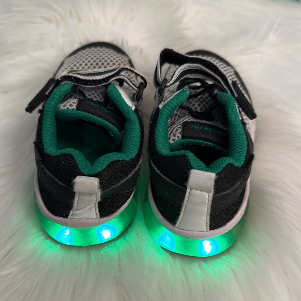 Stride Rite Black and Green Kids Sneakers